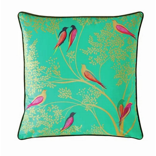 67 - SARA MILLER GREEN BIRDS GREEN FEATHER 50X50CM CUSHION / RRP: £36.9 / APPEARS TO BE NEW, OPEN BOX / S... 