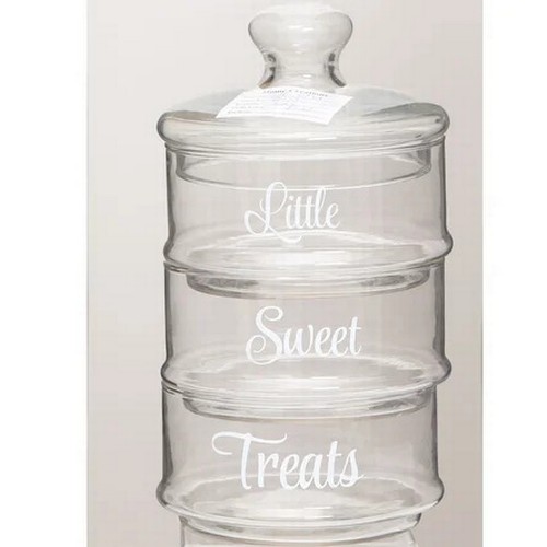 76 - AUGUST GROVE 3 TIER ROUND STACKABLE GLASS STORAGE JARS / RRP: £34.19 / APPEARS TO BE NEW, OPEN BOX /... 