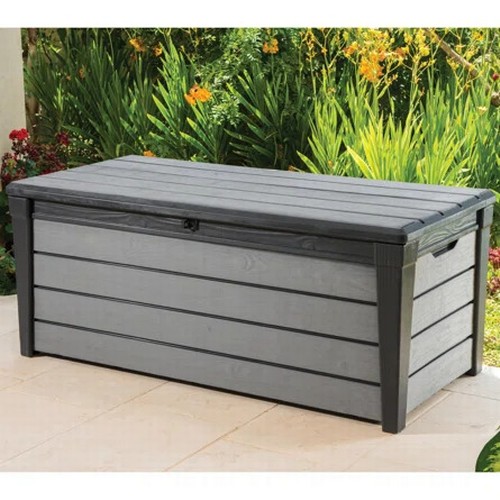 89 - KETER BRUSHWOOD OUTDOOR STORAGE BOX 454L - GREY / RRP: £145 / APPEARS TO BE NEW, OPEN BOX / SEE IMAG... 