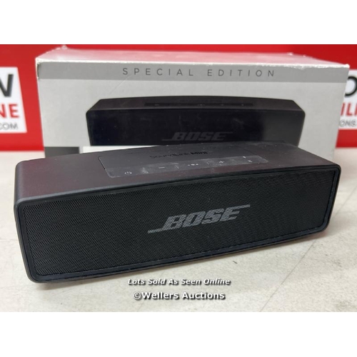 780 - BOSE SOUNDLINK MINI 2 SE SPEAKER / POWERS UP & CONNECTS VIA BLUETOOTH WITH SOUND / MINIMAL SIGNS OF ... 