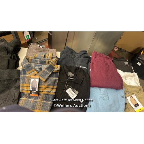 101 - SELECTION OF PRE OWNED MIXED CLOTHING INCL. EMPORIO ARMANI, UNDER ARMOUR AND COLUMBIA / MIXED SIZES ... 