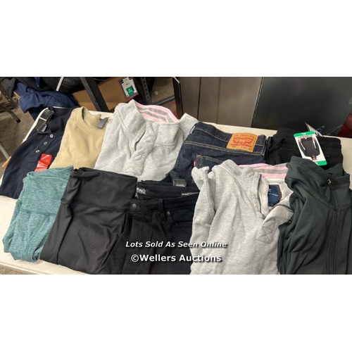 102 - SELECTION OF AS FOUND CLOTHING INCL. EMPORIO ARMANI, 32* HEAT AND CREW CLOTHING COMPANY / MIXED SIZE... 