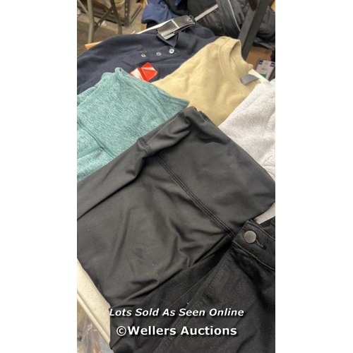 102 - SELECTION OF AS FOUND CLOTHING INCL. EMPORIO ARMANI, 32* HEAT AND CREW CLOTHING COMPANY / MIXED SIZE... 