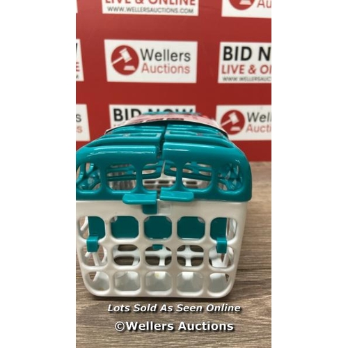 1026 - OXO TOT DISHWASHER BASKET - TEAL / APPEARS NEW / BROKEN ON ONE SIDE / SEE IMAGES / A9