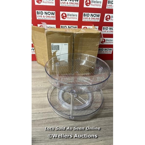 1060 - CLEAR 2-TIER LAZY SUSAN TURNTABLE ORGANISER, 30.5 CM