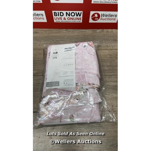 1069 - CATHERINE LANSFIELD ENCHANTED BUTTERFLY REVERSIBLE SINGLE DUVET COVER SET WITH PILLOWCASE PINK / APP... 