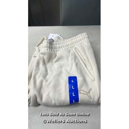 107 - LADIES NEW PUMA STELLAR JOGGERS / L / ALPINE SNOW / D