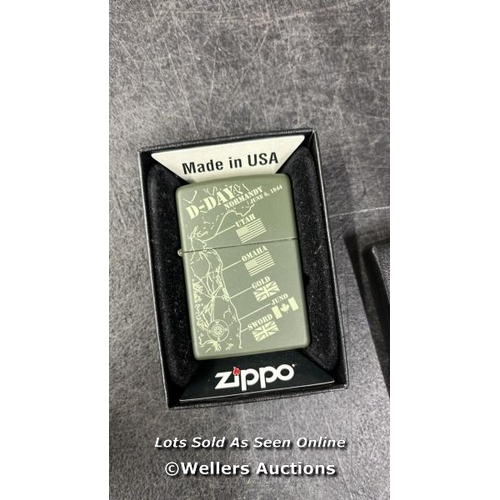 1132 - ZIPPO GENUINE REFILLABLE CIGARETTE LIGHTER, D DAY LANDING , NEW WITH BOX  / D17