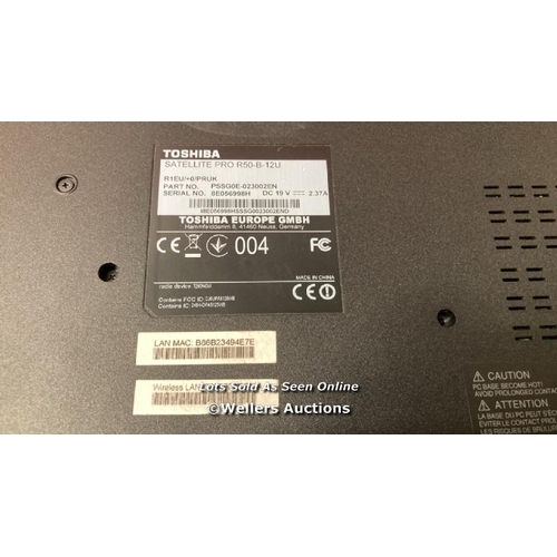 1169 - TOSHIBA SATELLITE PRO R50 B 12P, CORE I5-4210 1.7GHZ, 8GB RAM, 500GB SSHD, WIN10  / SIGNS OF USE / N... 