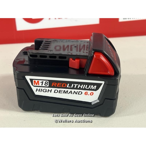 1180 - FOR MILWAUKEE M18 18V 6.0AH REDLITHIUM HIGH DEMAND BATTERY 6.0 LI-ION UK // NEW  / D19