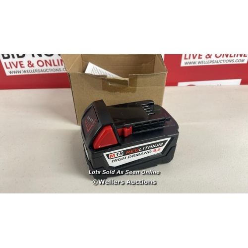 1243 - BATTERY FOR MILWAUKEE M18 18V 6.0AH REDLITHIUM HIG DEMAND  / F14