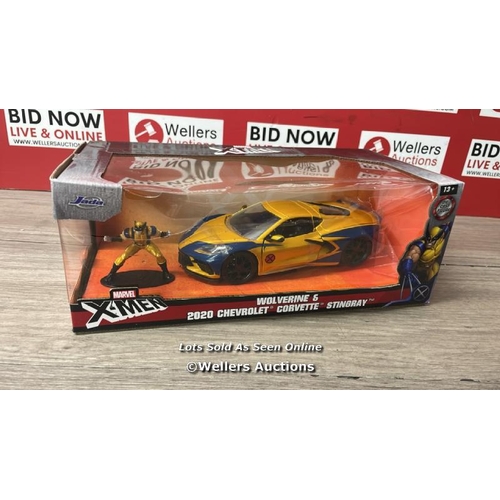 1293 - JADA MARVEL X-MEN WOLVERINE CHEVY CORVETTE 1:24 WITH FIGURE / F14