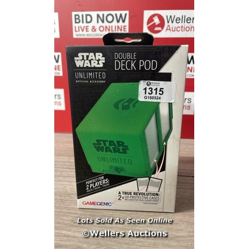 1315 - GAMEGENIC | STAR WARS UNLIMITED DOUBLE DECK POD - GREEN | TRADING CARD ACCESSORY / F19