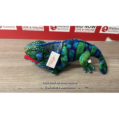 1347 - LARGE CREATURES - CHAMELEON HAND PUPPET (BLUE-GREEN) / F22