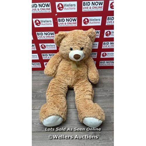 1351 - IBONNY 90CM GIANT TEDDY BEAR STUFFED ANIMAL SOFT TOY / TAN / F22