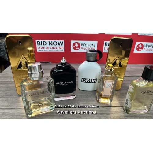 1729 - BAG OF PART USED PERFUMES AND FRAGRANCES INCL. PACO RABANNE, GIVENCHY AND HUGO BOSS