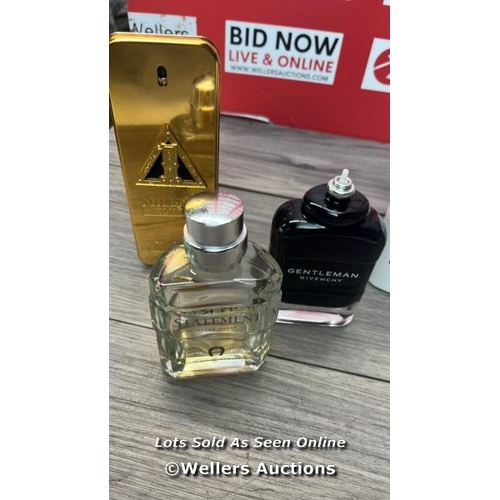 1729 - BAG OF PART USED PERFUMES AND FRAGRANCES INCL. PACO RABANNE, GIVENCHY AND HUGO BOSS