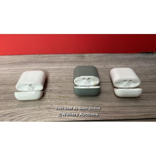 1776 - X3 APPLE AIRPODS CHARGER CASE MODELS A1602( ONLY CHARGER CASES )  - BLUETOOTH CONNECTION NOT TESTED