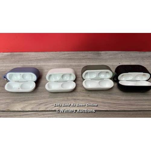 1781 - X4 APPLE AIRPODS CHARGER CASE MODELS A2190 AND A2700( ONLY CHARGER CASES )  - BLUETOOTH CONNECTION N... 