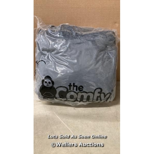 43 - THE COMFY ORIGINAL WEARABLE SHERPA LINED BLANKET / ONE SIZE / GREY / D