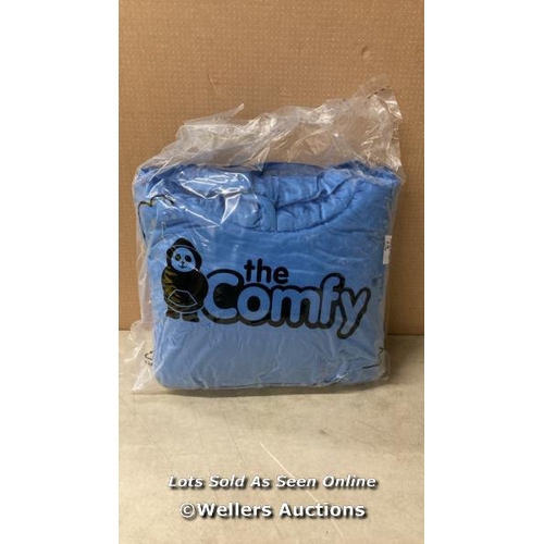 61 - THE COMFY ORIGINAL WEARABLE SHERPA LINED BLANKET / ONE SIZE / BLUE / D