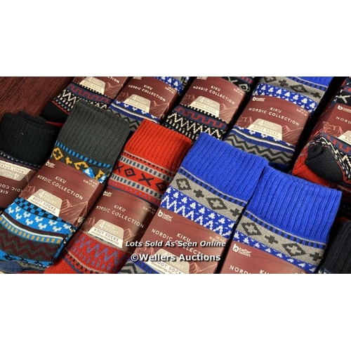 721 - 10X PACKS OF GENTS NEW KIKU NORDIC SOCKS - 4PK