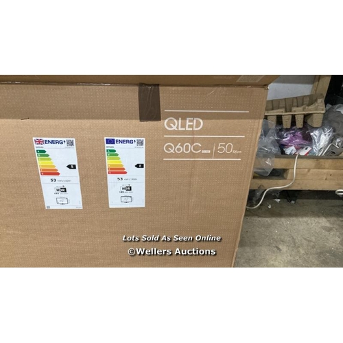 781 - SAMSUNG QE50Q60CAUXXU 50 QLED SMART TV / NEW, OPEN BOX / POWERS UP / WITH BOX, STAND AND REMOTE