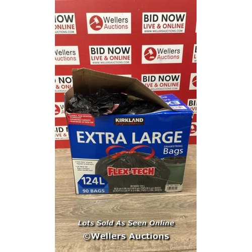 827 - KIRKLAND SIGNATURE EXTRA LARGE BIN LINERS (124L) / X2 ROLLS PER BOX / B16