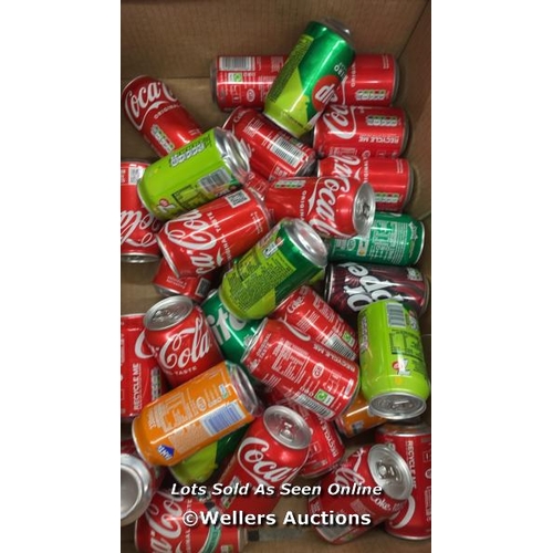 842 - 32X CANS OF SOFT DRINKS INCL.COKE, SPRITE AND MORE / SEE IMAGES / P