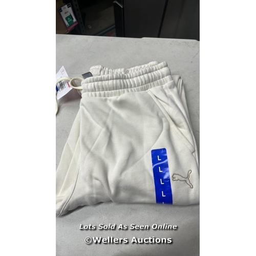 94 - LADIES NEW PUMA STELLAR JOGGERS / L / ALPINE SNOW / D