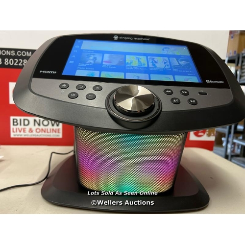 8001 - SINGING MACHINE ISM9010 PORTABLE KARAOKE / POWERS UP / MINIMAL SIGNS OF USE / CONNECTS TO WIFI / NOT... 