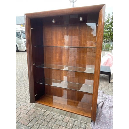 26 - LARGE MODERN DISPLAY CABINET WITH THREE GLASS SHELVES AND INTERIOR LIGHTING, 180.5CM HIGH X 129CM WI... 