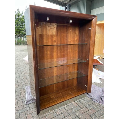 26 - LARGE MODERN DISPLAY CABINET WITH THREE GLASS SHELVES AND INTERIOR LIGHTING, 180.5CM HIGH X 129CM WI... 