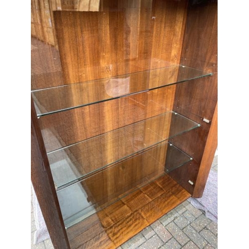 26 - LARGE MODERN DISPLAY CABINET WITH THREE GLASS SHELVES AND INTERIOR LIGHTING, 180.5CM HIGH X 129CM WI... 