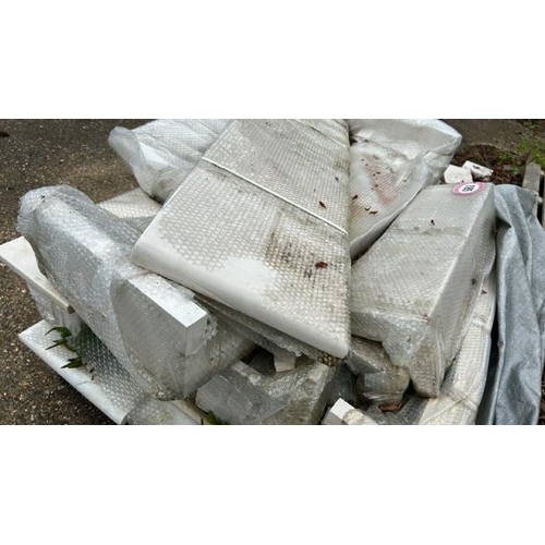 185 - PALLET FULL OF MARBLE FIREPLACE COMPONENTS