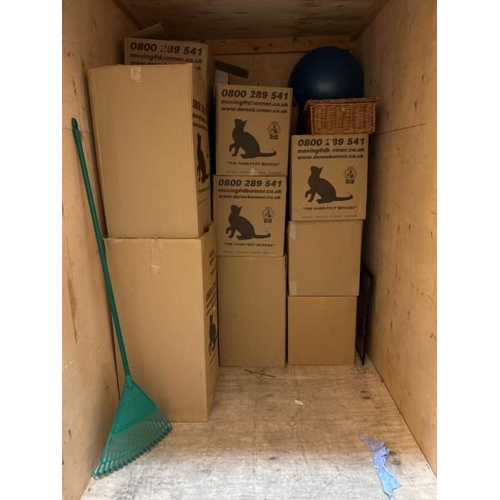 2 - SELF STORAGE CONTAINER FULL OF HOUSEHOLD RELATED GOODS INCL. VERY LARGE QUANTITY OF MOSTLY HARDBACK ... 