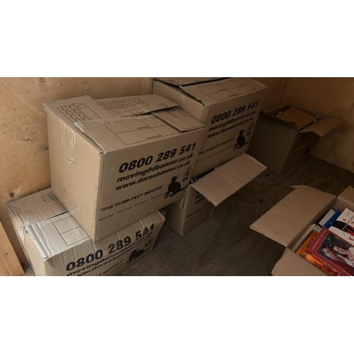 3 - SELF STORAGE CONTAINER FULL OF HOUSEHOLD RELATED GOODS INCL. LARGE QUANTITY OF CUTLERY CROCKERY, WIN... 