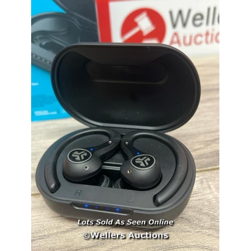 8010 - JLAB EPIC AIR SPORT ANC TRUE WIRELESS EARBUDS IN BLACK / POWERS UP & CONNECTS VIA BLUETOOTH WITH SOU... 