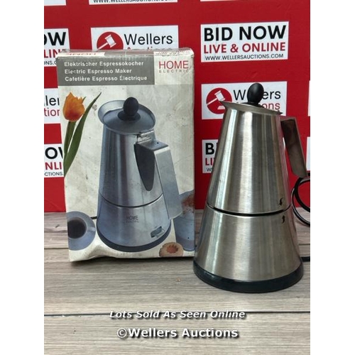 8113 - BOXED HOME ELECTRIC ESSPRESSO MAKER, POWERS UP NOT FULLY TESTED, SIGNS OF USE  / T23