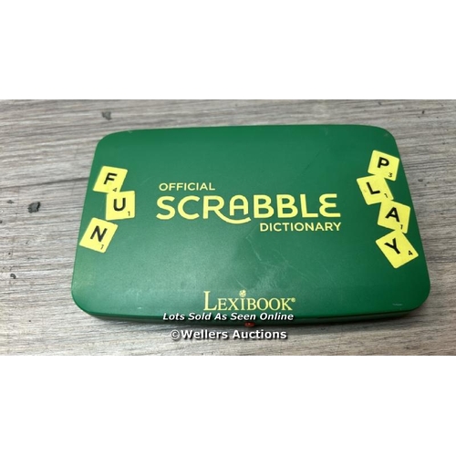 8131 - LEXIBOOK HAND HELD SCRABBLE GAME, UNTESTED, REQUIRES BATTERIES  / T27