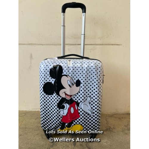 8143 - AMERICAN TOURISTER DISNEY CARRY ON HARDSIDE CASE, COMBINATION LOCKED OTHERWISE IN GOOD CONDITION  / ... 