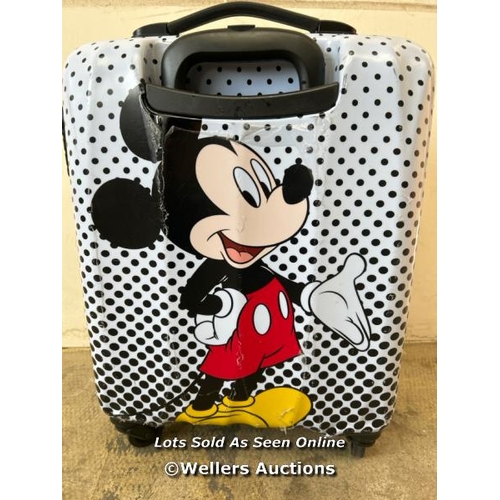 8143 - AMERICAN TOURISTER DISNEY CARRY ON HARDSIDE CASE, COMBINATION LOCKED OTHERWISE IN GOOD CONDITION  / ... 