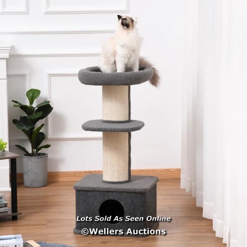 8204 - PAWHUT 96CM CAT TREE FOR INDOOR CATS KITTEN TOWER MULTI LEVEL ACTIVITY CENTER PET FURNITURE WITH SIS... 