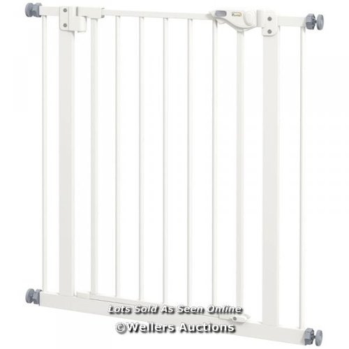 8212 - PAWHUT METAL 74-80CM WIDE ADJUSTABLE DOG GATE WHITE / APPEARS NEW, OPEN BOX / PLEASE NOTE THAT THIS ... 