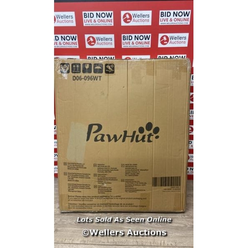 8212 - PAWHUT METAL 74-80CM WIDE ADJUSTABLE DOG GATE WHITE / APPEARS NEW, OPEN BOX / PLEASE NOTE THAT THIS ... 