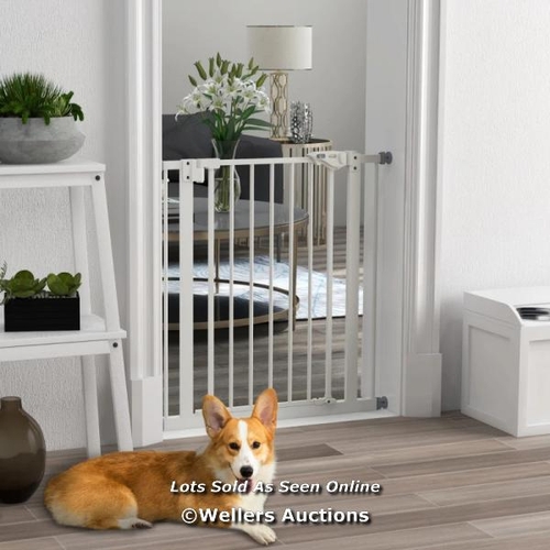 8213 - PAWHUT METAL 74-80CM WIDE ADJUSTABLE DOG GATE WHITE / APPEARS NEW, OPEN BOX / PLEASE NOTE THAT THIS ... 