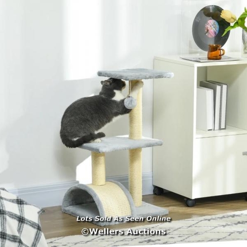 8222 - PAWHUT 72CM CAT TREE WITH SCRATCHING POST, PAD FOR INDOOR CATS - LIGHT GREY / APPEARS NEW, OPEN BOX ... 