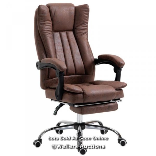 8227 - VINSETTO HOME OFFICE CHAIR MICROFIBRE DESK CHAIR WITH RECLINING FUNCTION ARMRESTS SWIVEL WHEELS FOOT... 