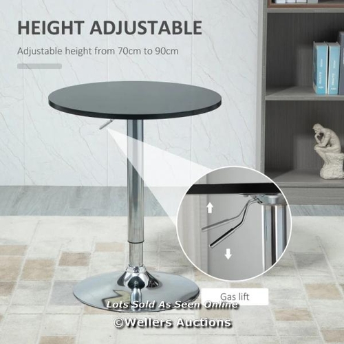 8231 - HOMCOM ROUND HEIGHT ADJUSTABLE BAR TABLE COUNTER PUB DESK WITH METAL BASE FOR HOME BAR, DINING ROOM,... 