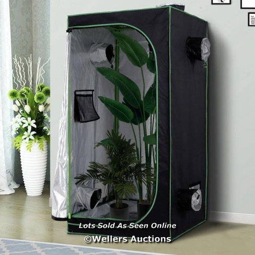 8238 - OUTSUNNY MYLAR HYDROPONIC GROW TENT WITH ADJUSTABLE VENTS AND FLOOR TRAY FOR INDOOR PLANT GROWING, 8... 